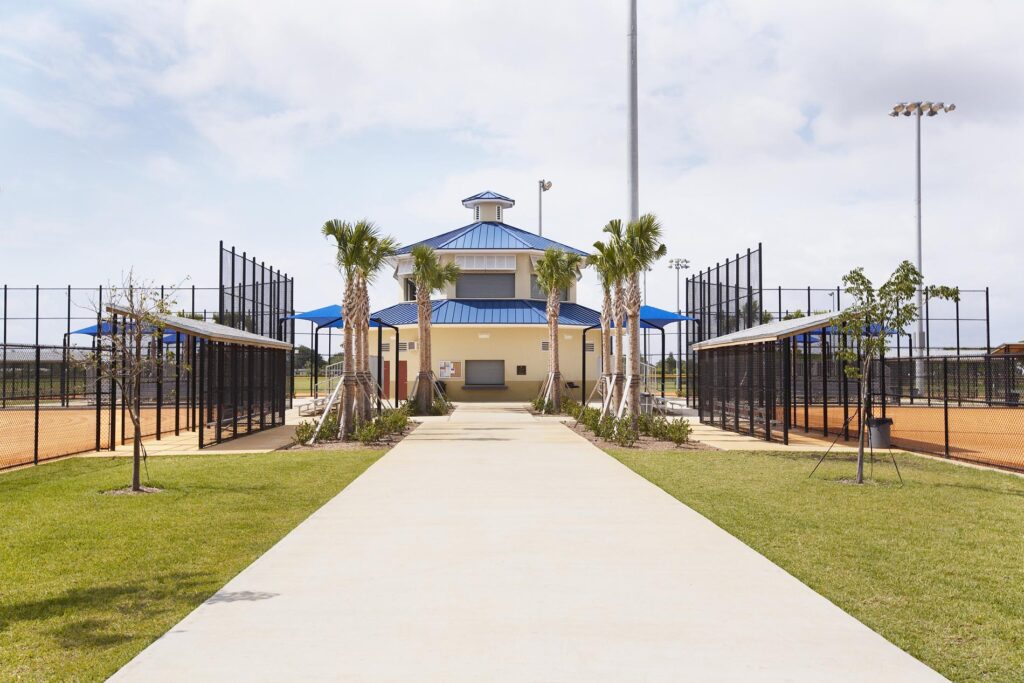 Scenic view of Palmetto Bay Park’s athletic fields, illustrating the community atmosphere for potential home buyers in Palmetto Bay, Florida.